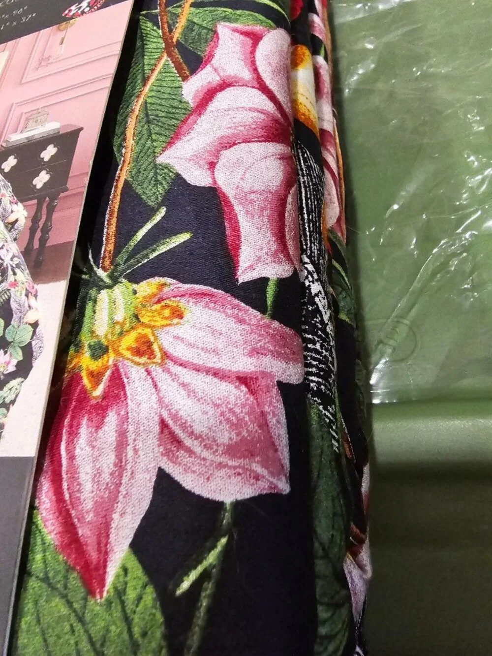 Christian Lacroix King Duvet Cover Set Cotton Tropical Floral Navy Blue NWT